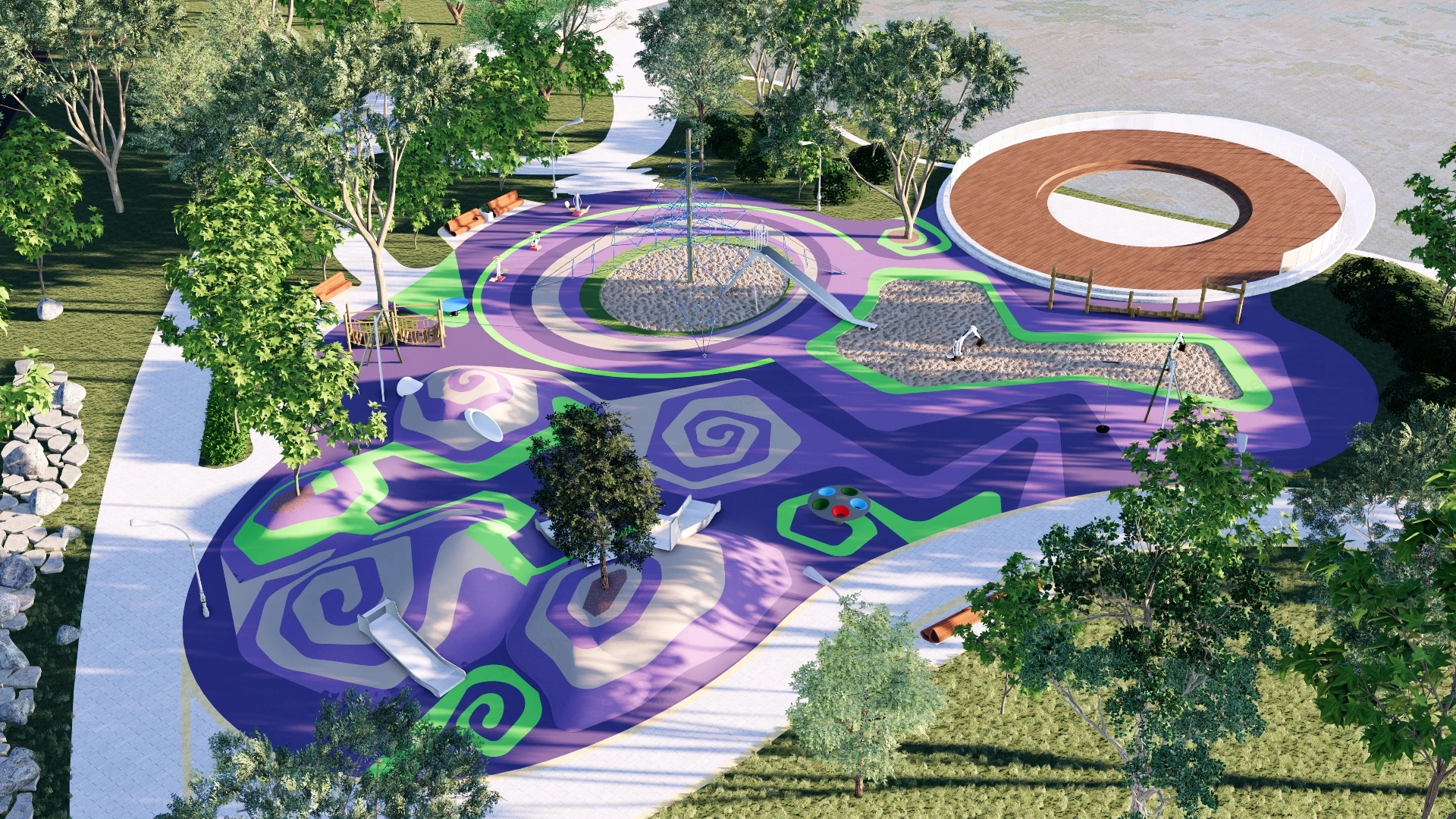 Public Park Children's Playground sketchup model preview - SketchupBox
