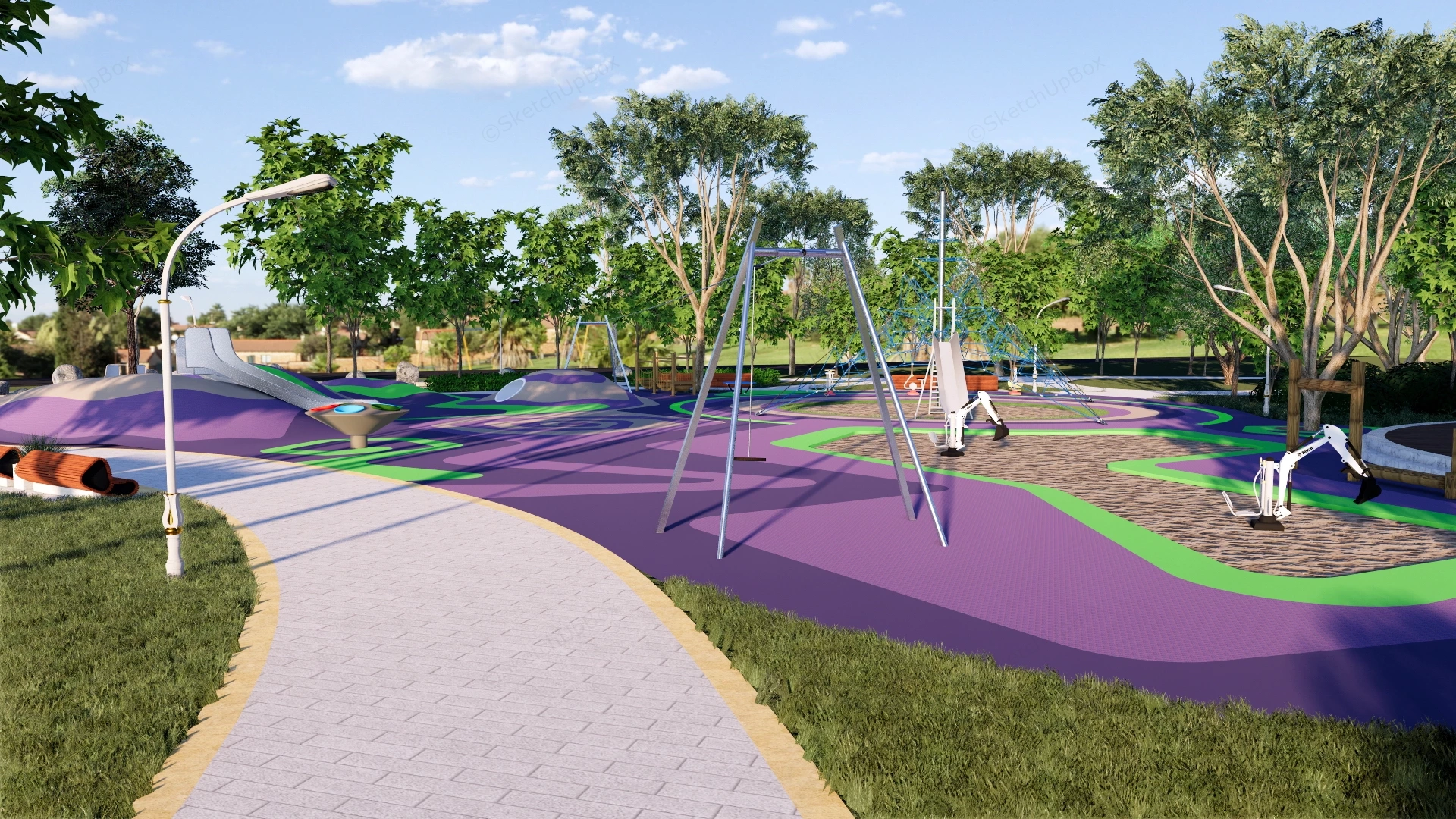 Public Park Children's Playground sketchup model preview - SketchupBox