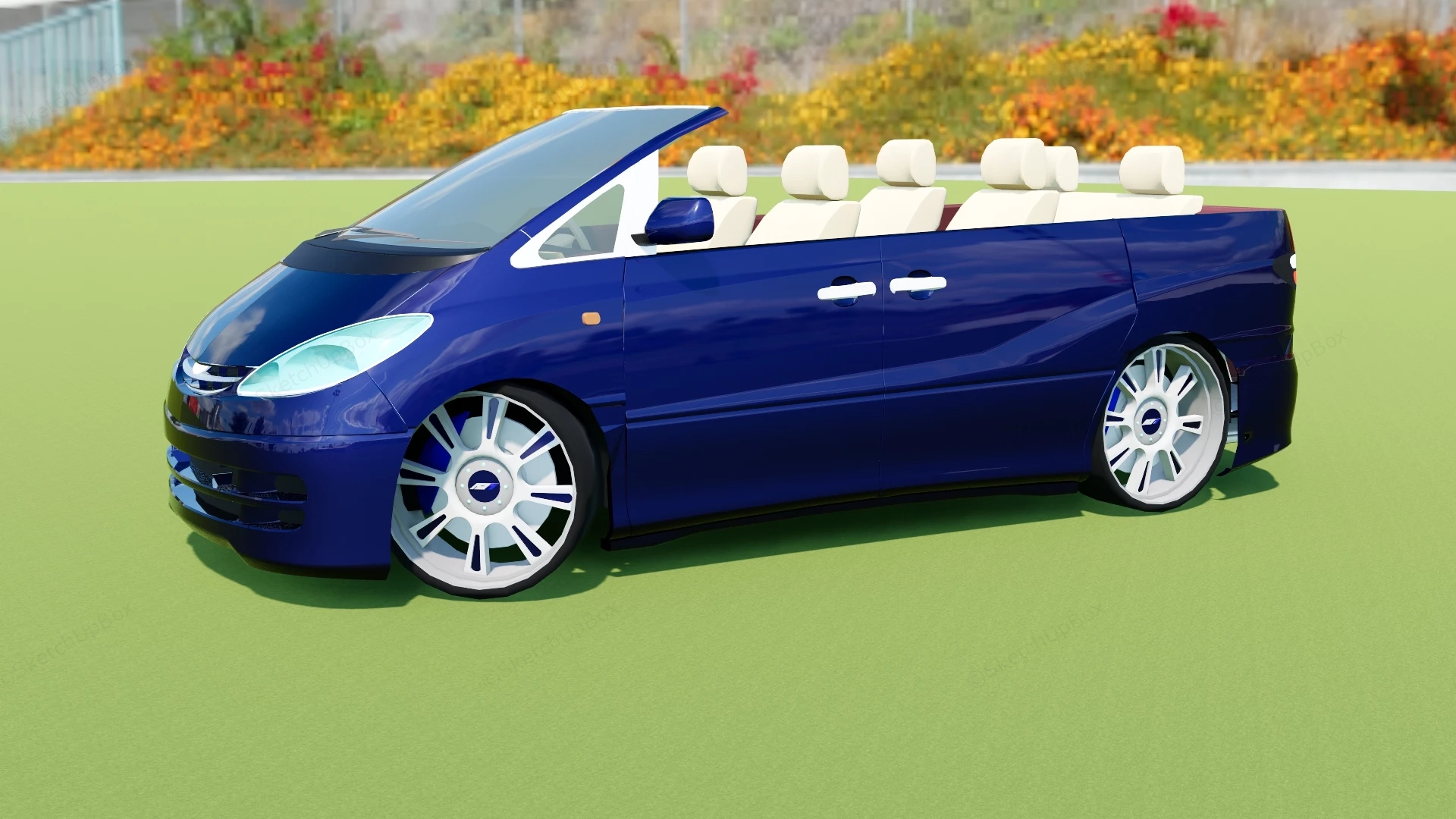 Toyota Previa Convertible Minivan sketchup model preview - SketchupBox
