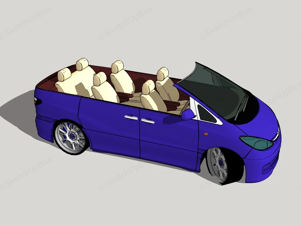 Toyota Previa Convertible Minivan sketchup model preview - SketchupBox