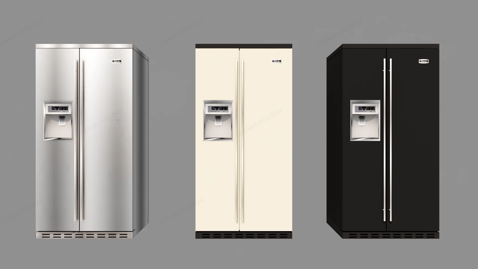 Three Side By Side Refrigerators sketchup model preview - SketchupBox