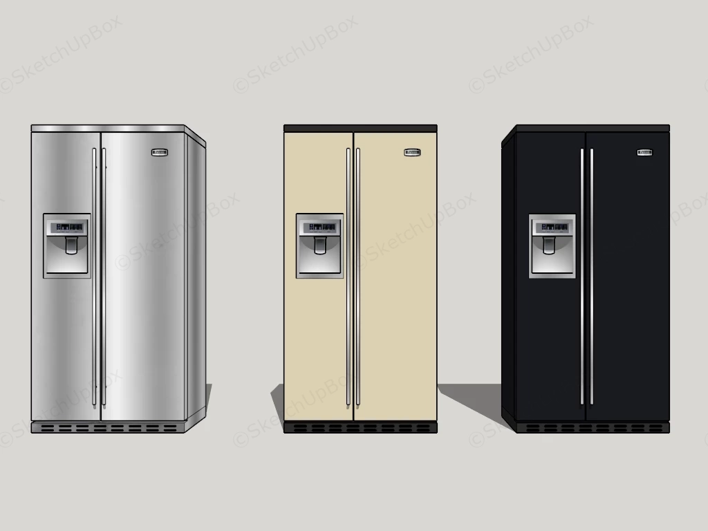 Three Side By Side Refrigerators sketchup model preview - SketchupBox