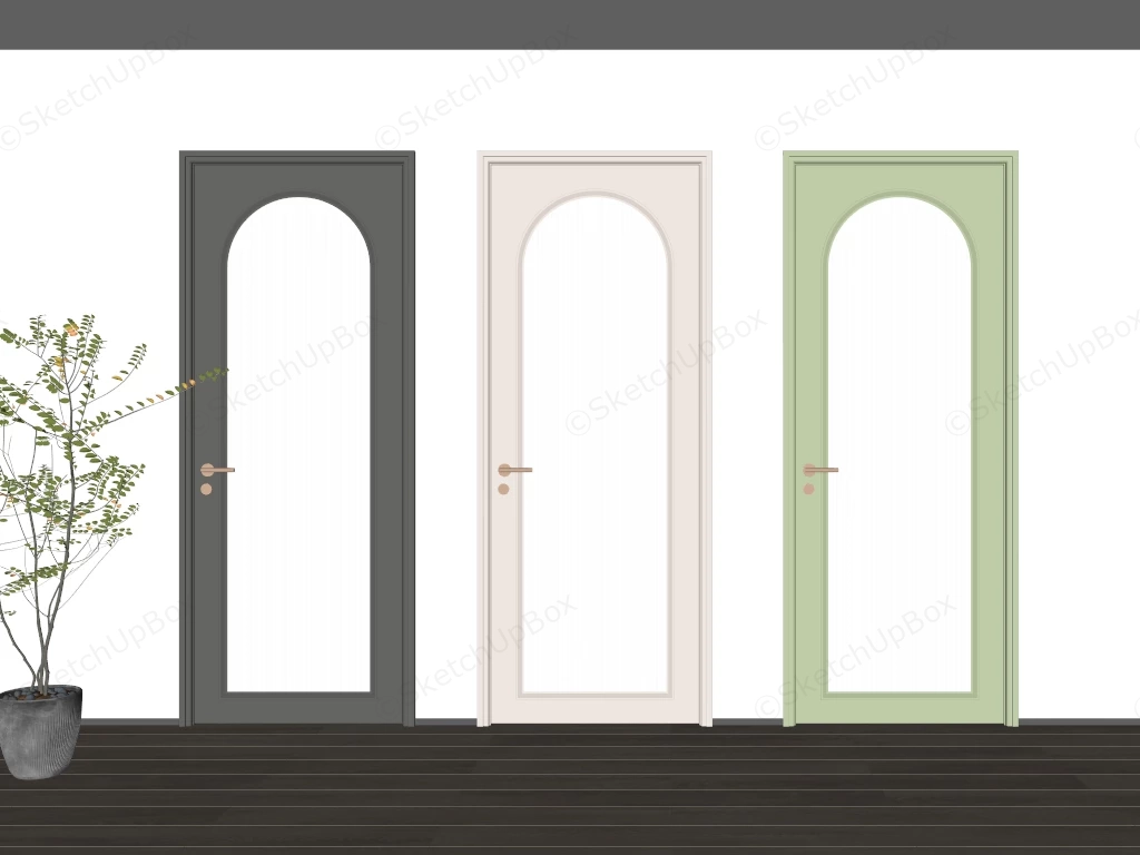 Modern Arched Interior Doors sketchup model preview - SketchupBox