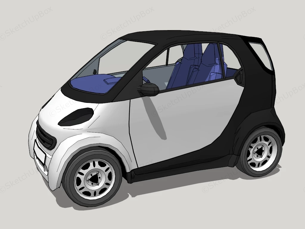 Smart Fortwo Microcar sketchup model preview - SketchupBox