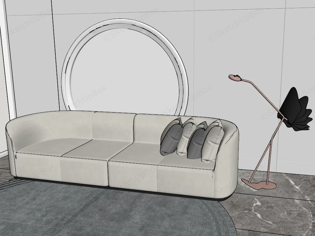 Curved Modular Sofa sketchup model preview - SketchupBox