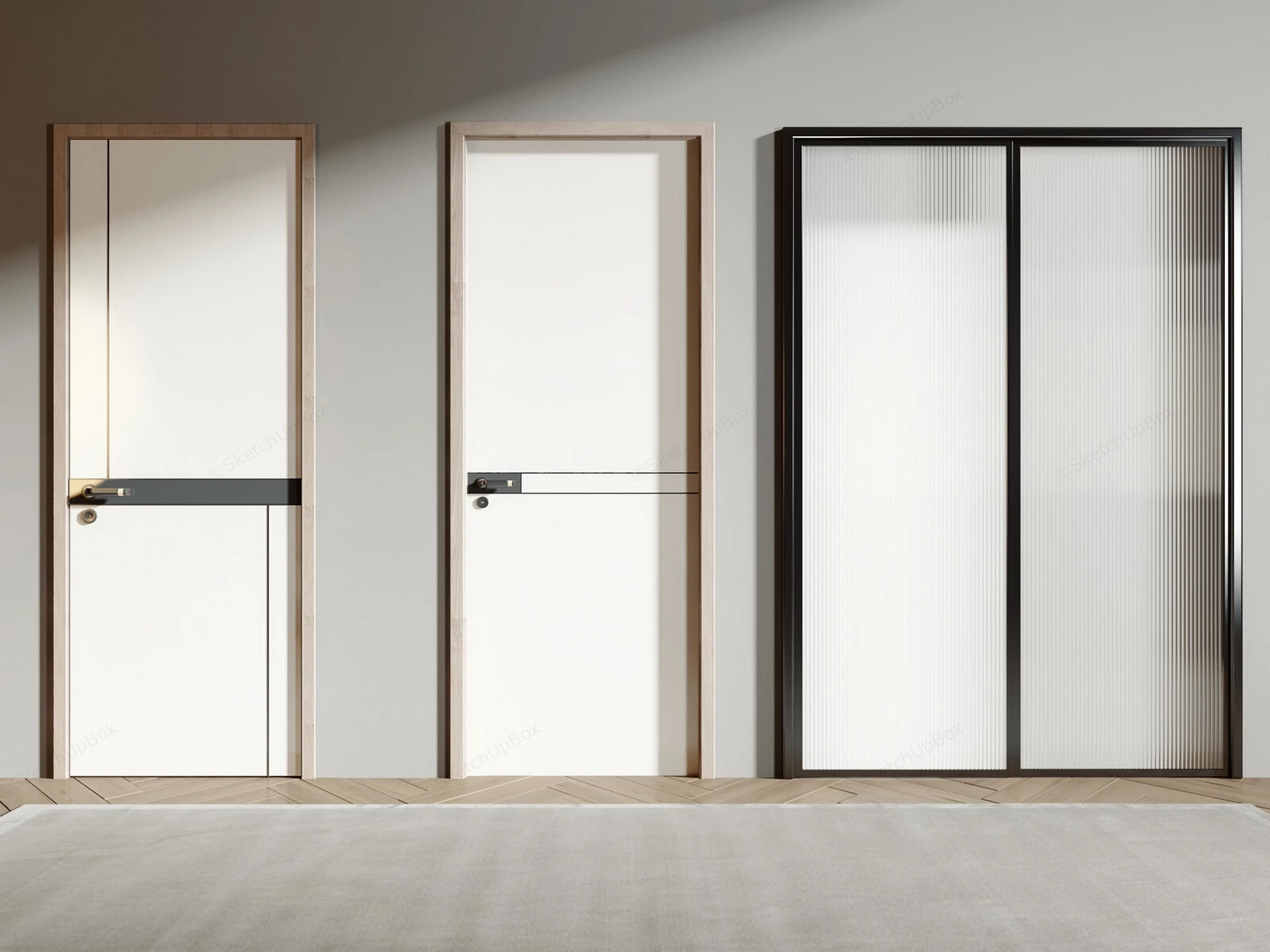 Collection Of Modern Interior Door Designs sketchup model preview - SketchupBox