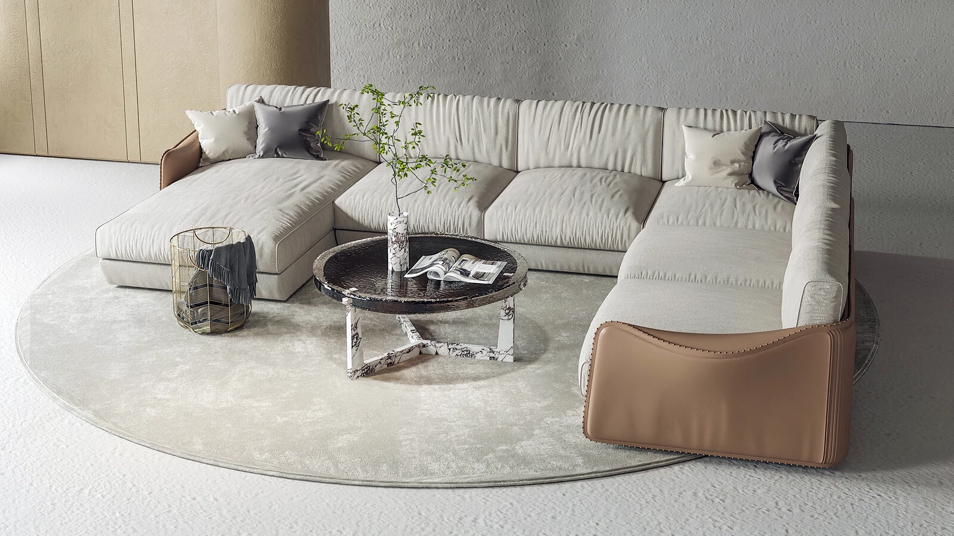 Sophisticated Contemporary Living Room Lounge Area sketchup model preview - SketchupBox