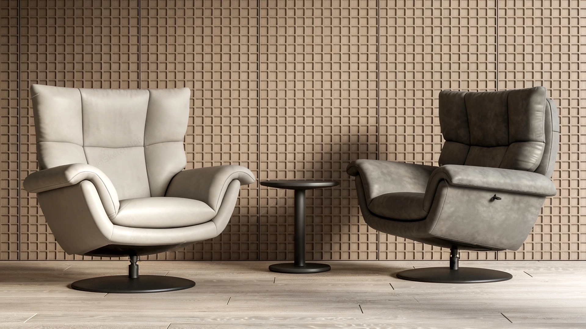 Modern Reclining Armchairs sketchup model preview - SketchupBox
