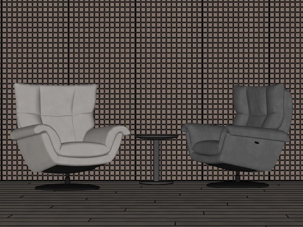 Modern Reclining Armchairs sketchup model preview - SketchupBox