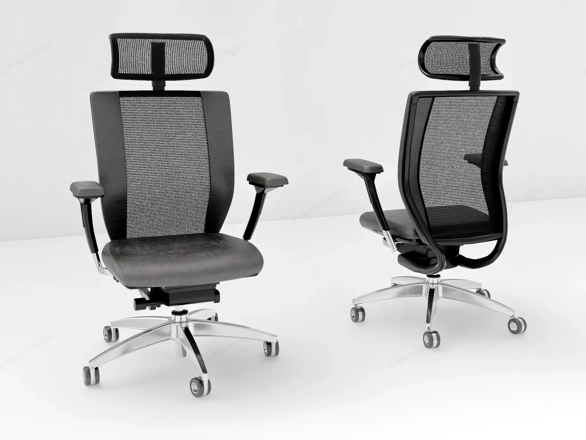 Modern Ergonomic Office Chairs sketchup model preview - SketchupBox