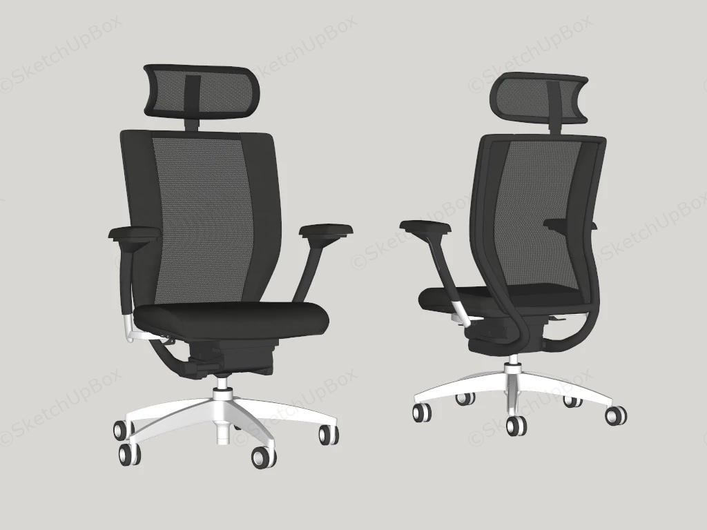 Modern Ergonomic Office Chairs sketchup model preview - SketchupBox
