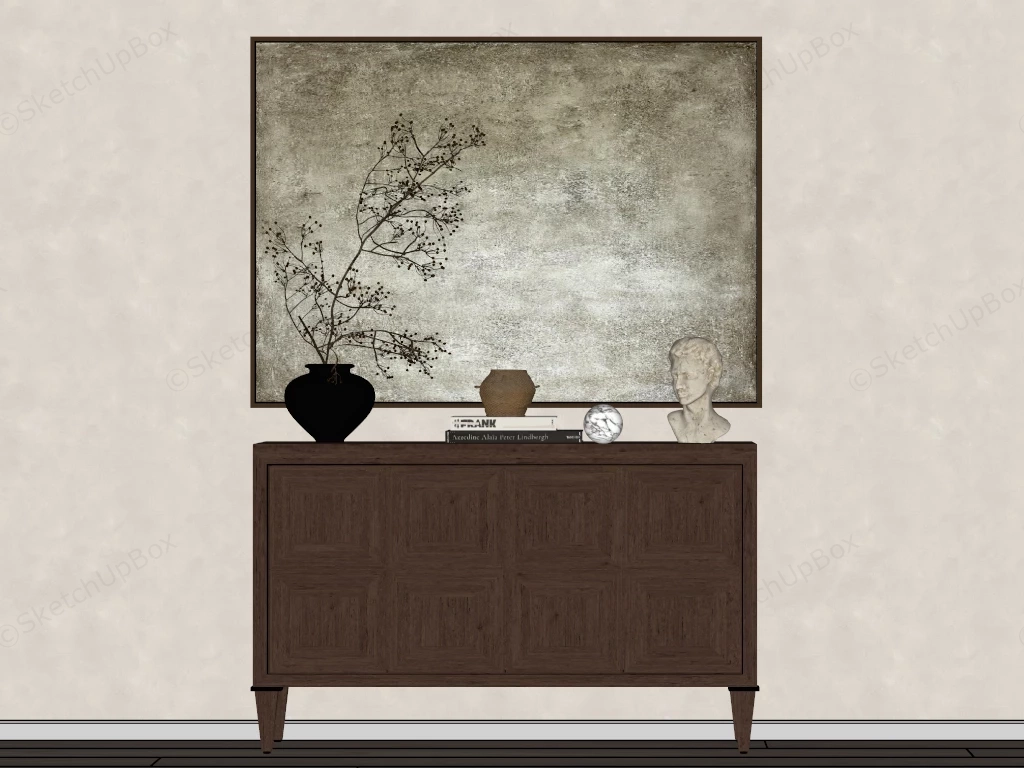 Dark Wooden Sideboard sketchup model preview - SketchupBox