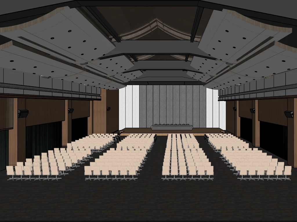 Modern Grand Conference Hall sketchup model preview - SketchupBox