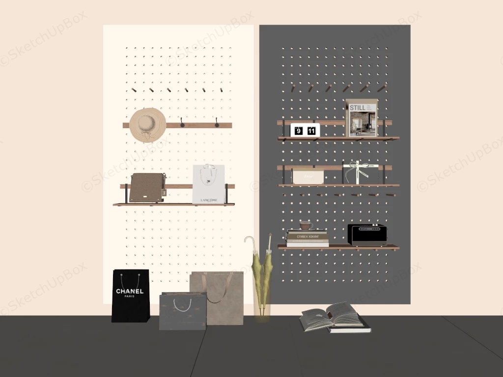 Sophisticated Modular Pegboard Organizer System sketchup model preview - SketchupBox