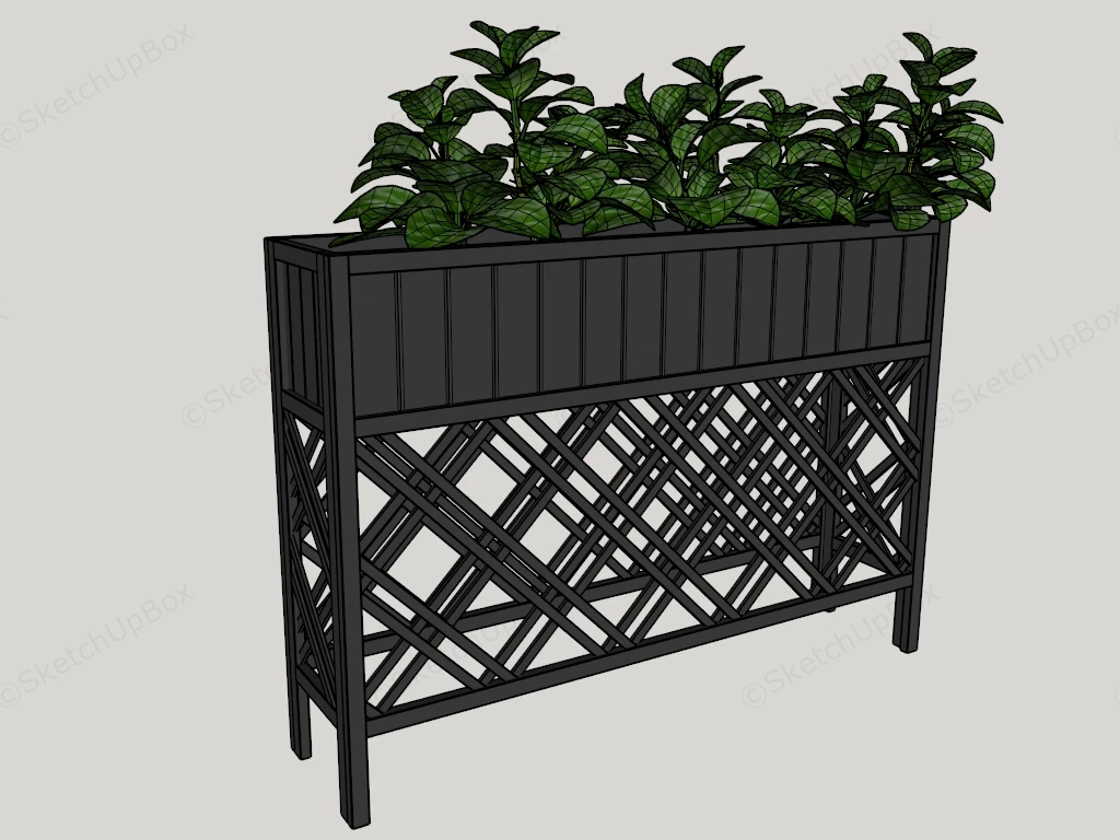 Freestanding Partition Planter Stand sketchup model preview - SketchupBox