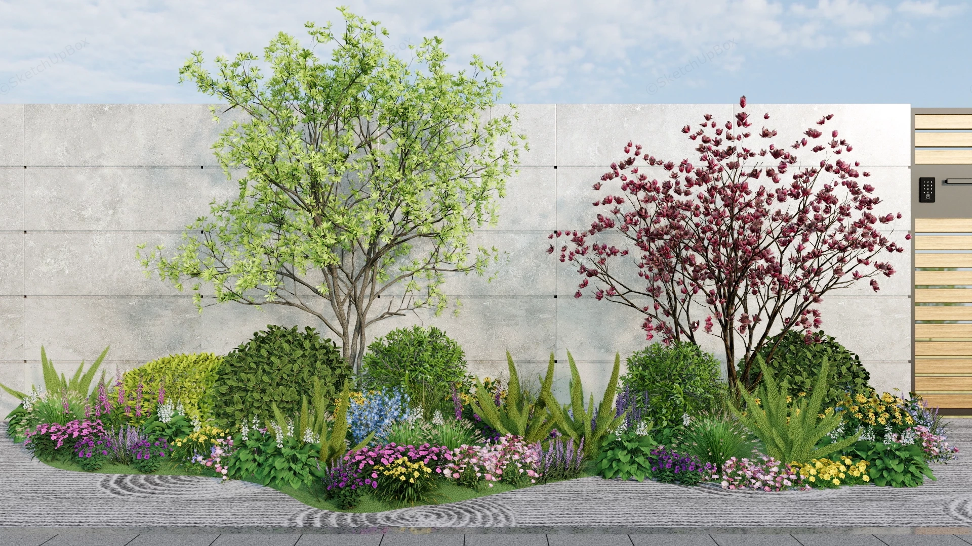 Beautifully Landscaped Garden Bed sketchup model preview - SketchupBox