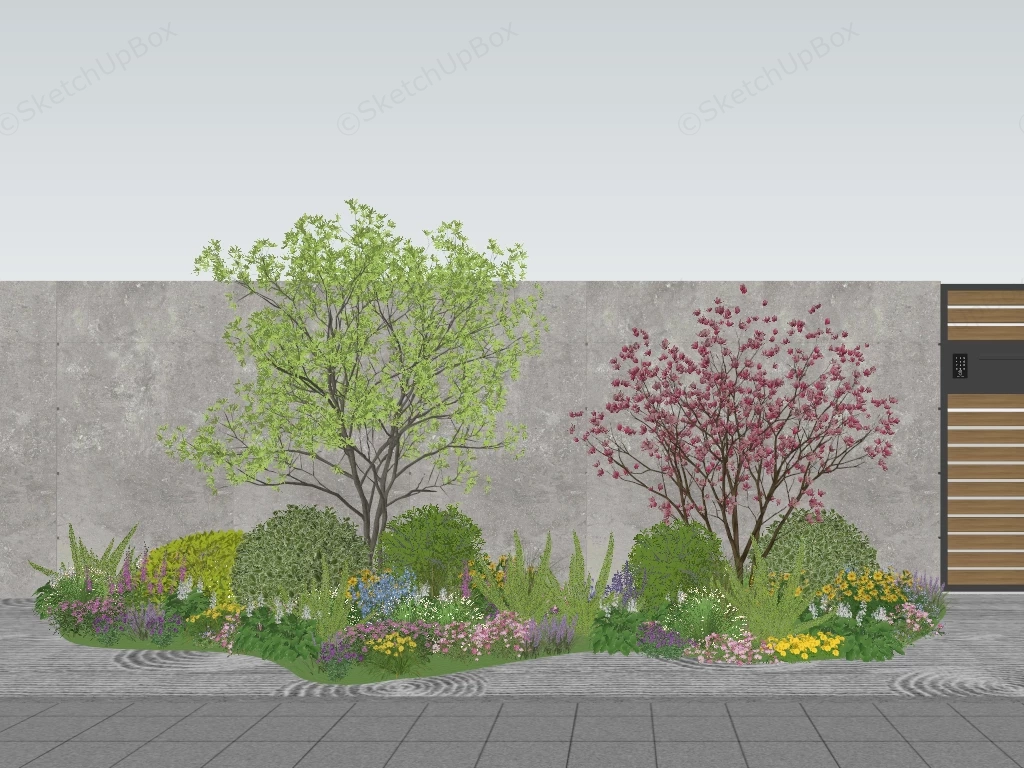 Beautifully Landscaped Garden Bed sketchup model preview - SketchupBox