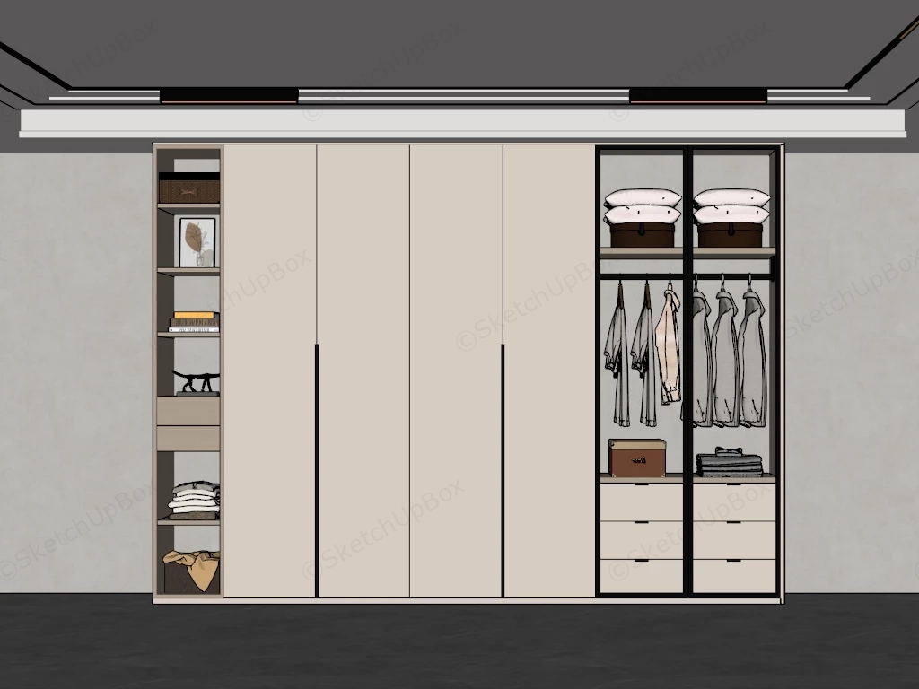 Modern Built In Wardrobe System sketchup model preview - SketchupBox