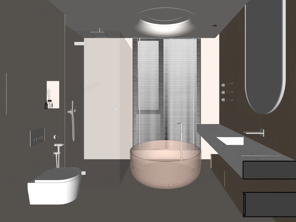 Luxurious Contemporary Bathroom sketchup model preview - SketchupBox