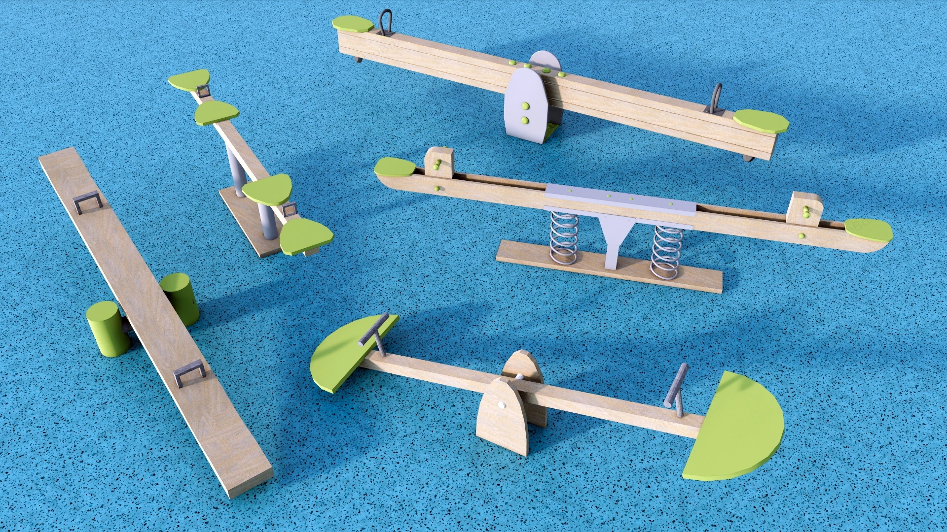 Collection Of Wooden Seesaws sketchup model preview - SketchupBox
