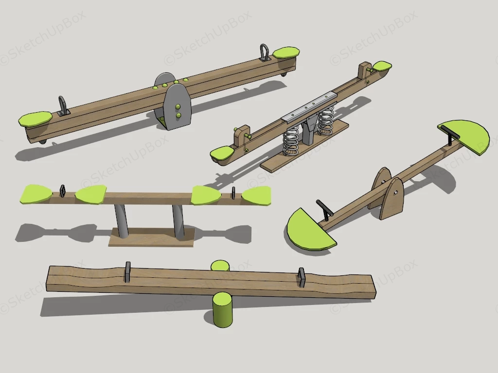 Collection Of Wooden Seesaws sketchup model preview - SketchupBox