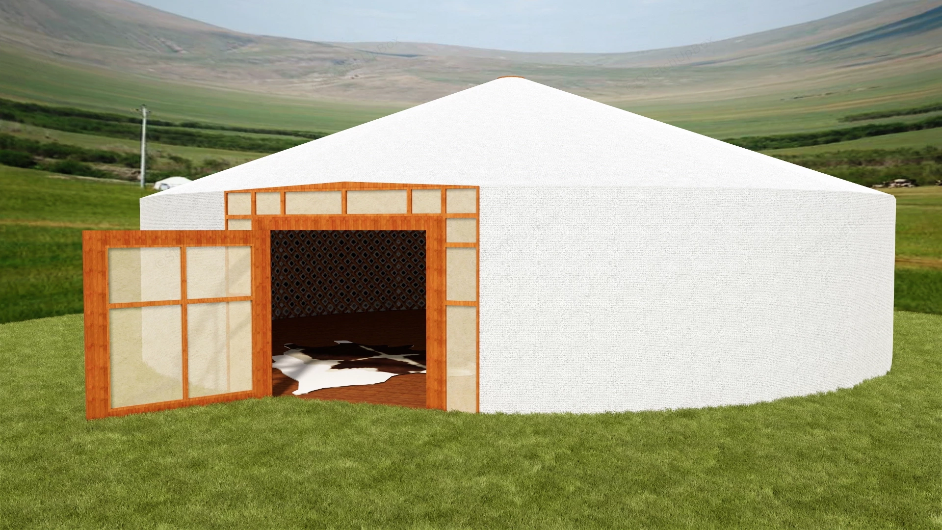 Traditional Mongolian Yurt sketchup model preview - SketchupBox
