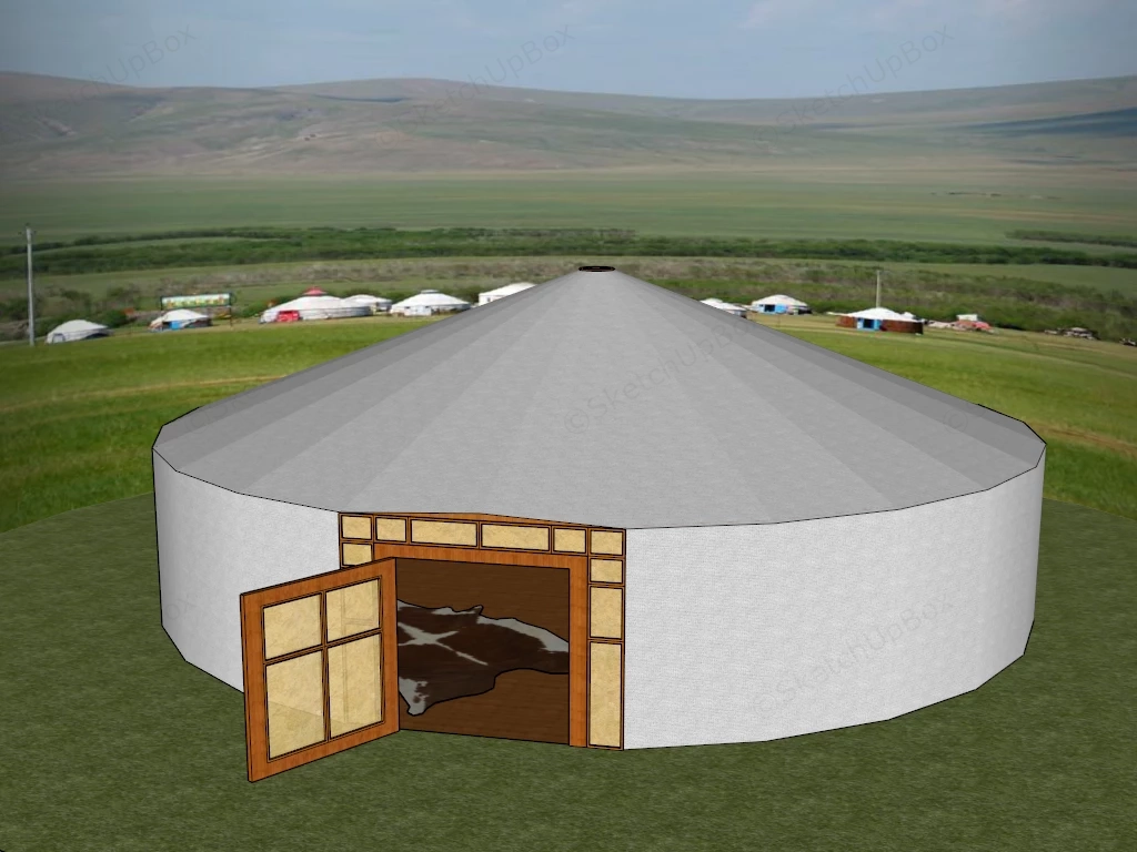 Traditional Mongolian Yurt sketchup model preview - SketchupBox