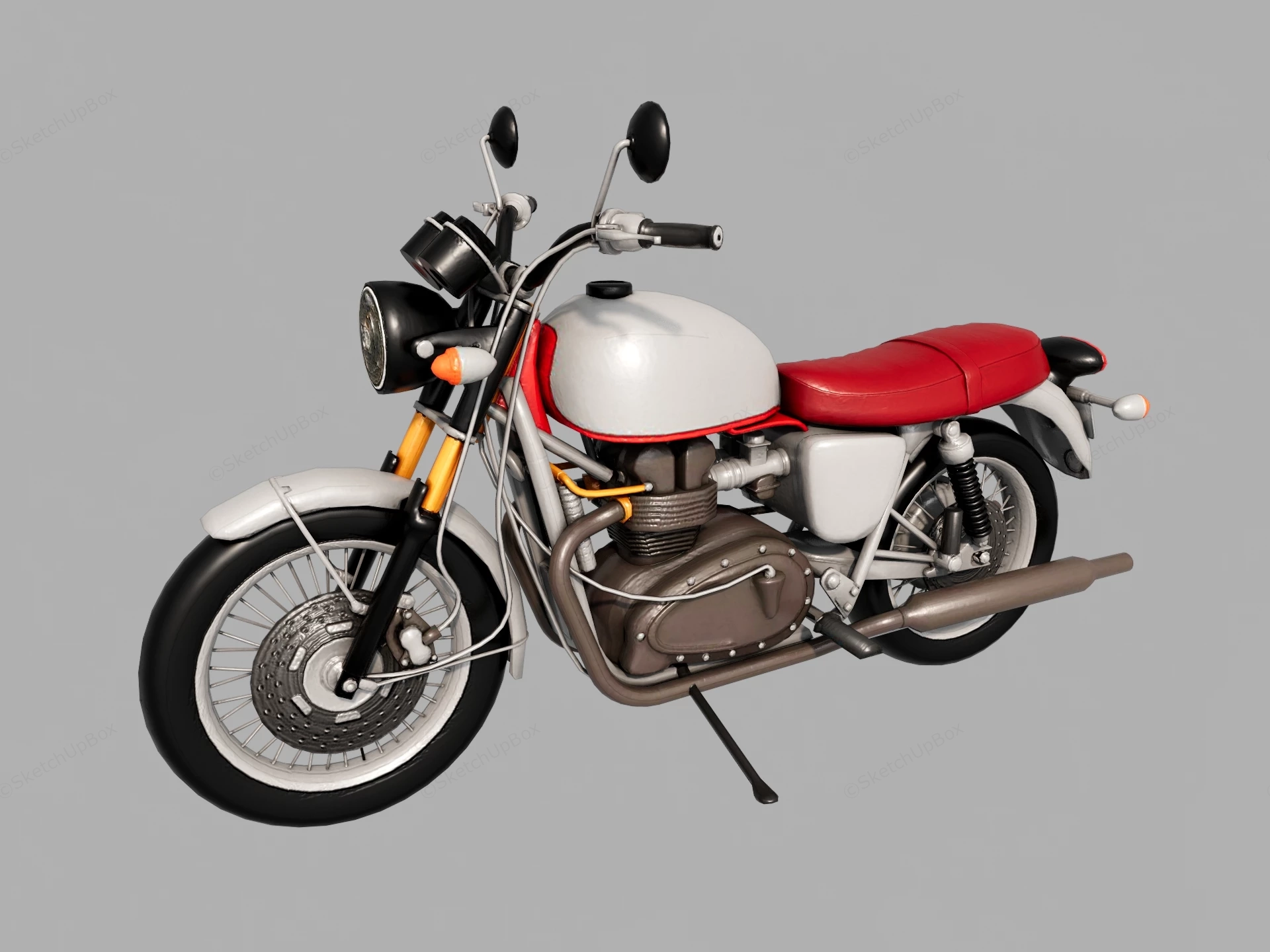 Classic Standard Motorcycle sketchup model preview - SketchupBox