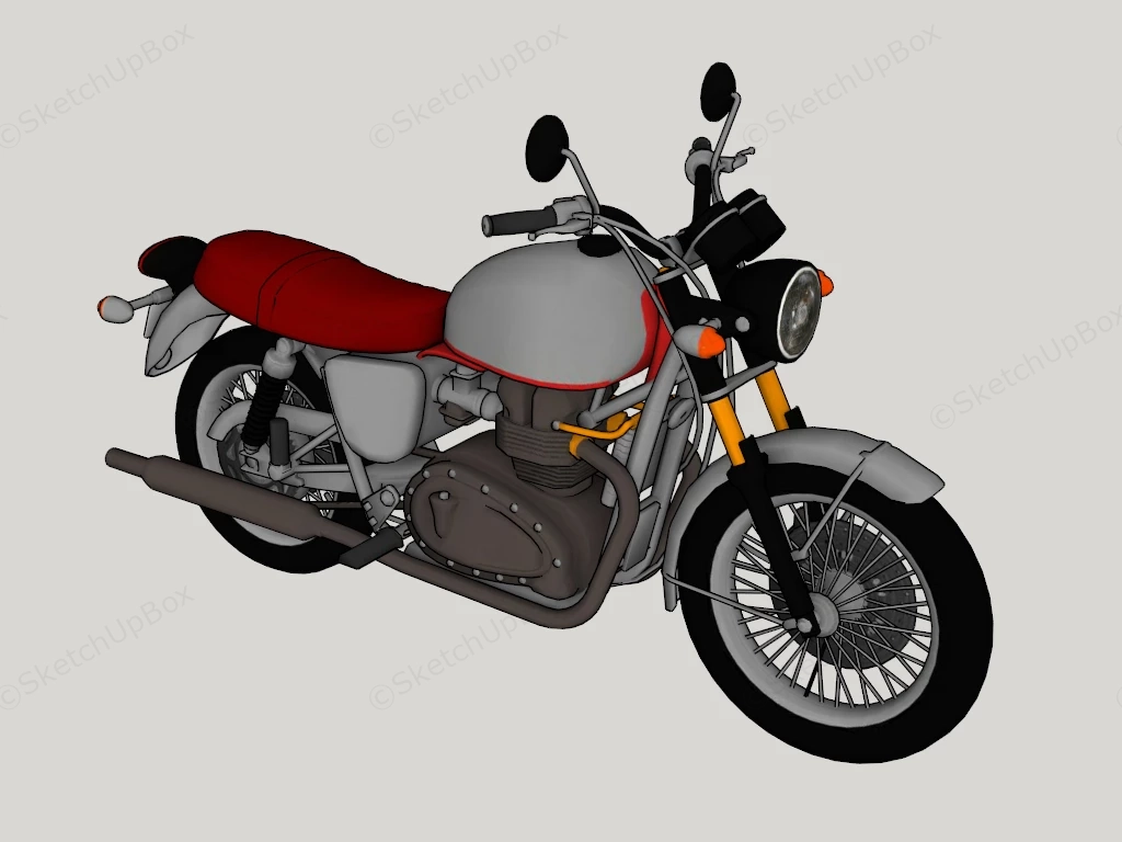 Classic Standard Motorcycle sketchup model preview - SketchupBox
