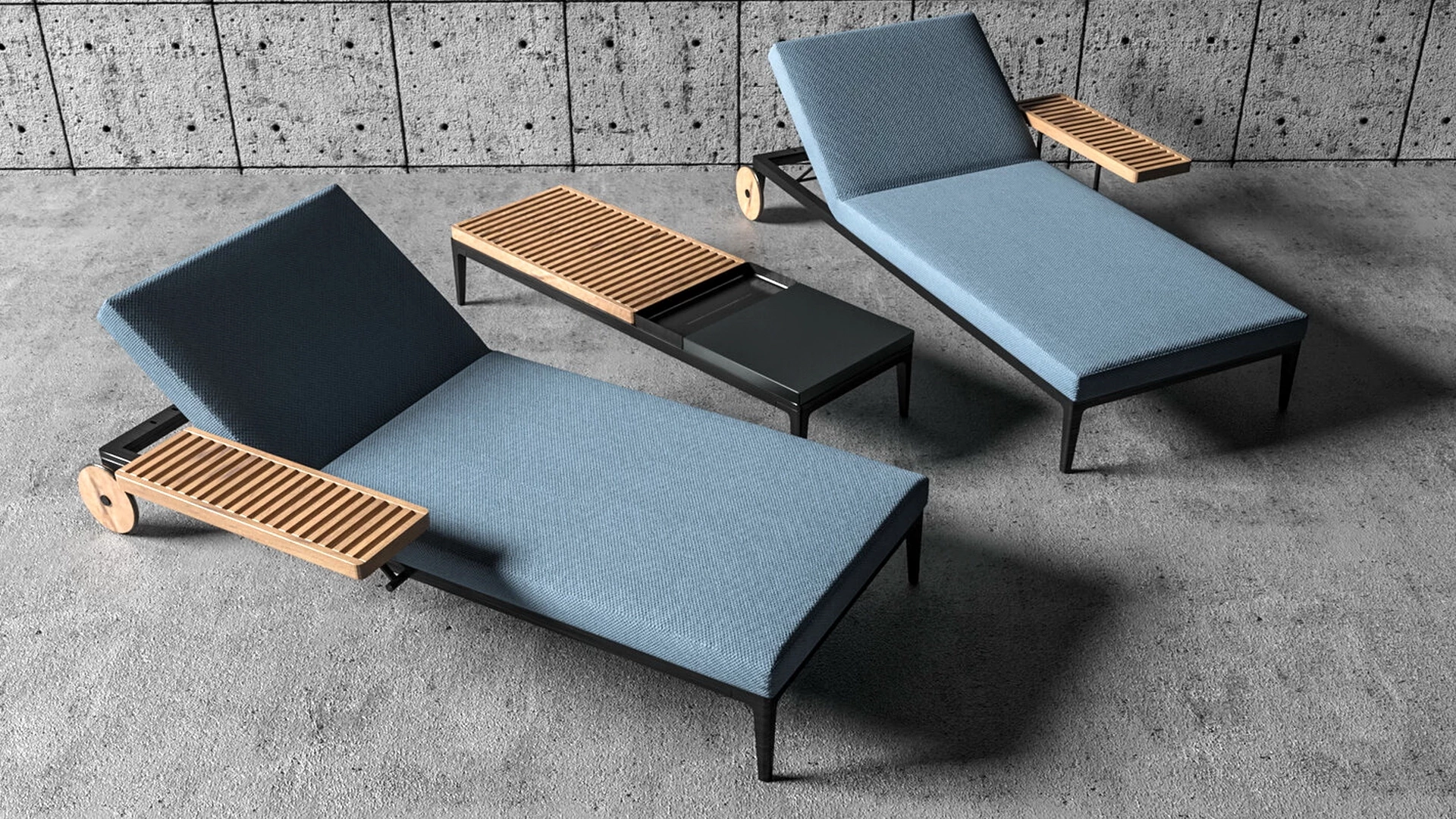 Modern Outdoor Adjustable Chaise Lounge sketchup model preview - SketchupBox