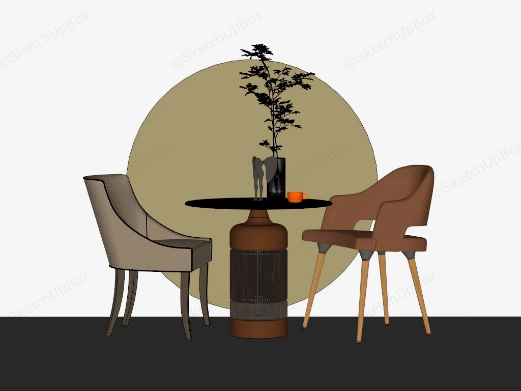 Contemporary Minimalist Bistro Set sketchup model preview - SketchupBox