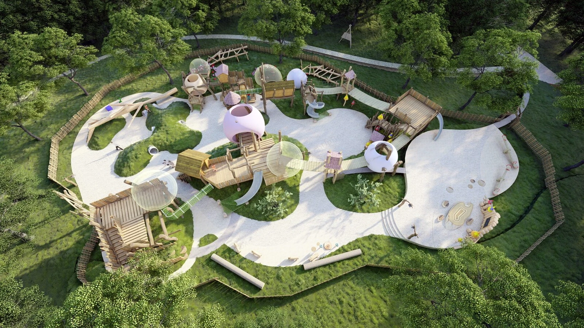 Eco Friendly Children's Adventure Playground sketchup model preview - SketchupBox