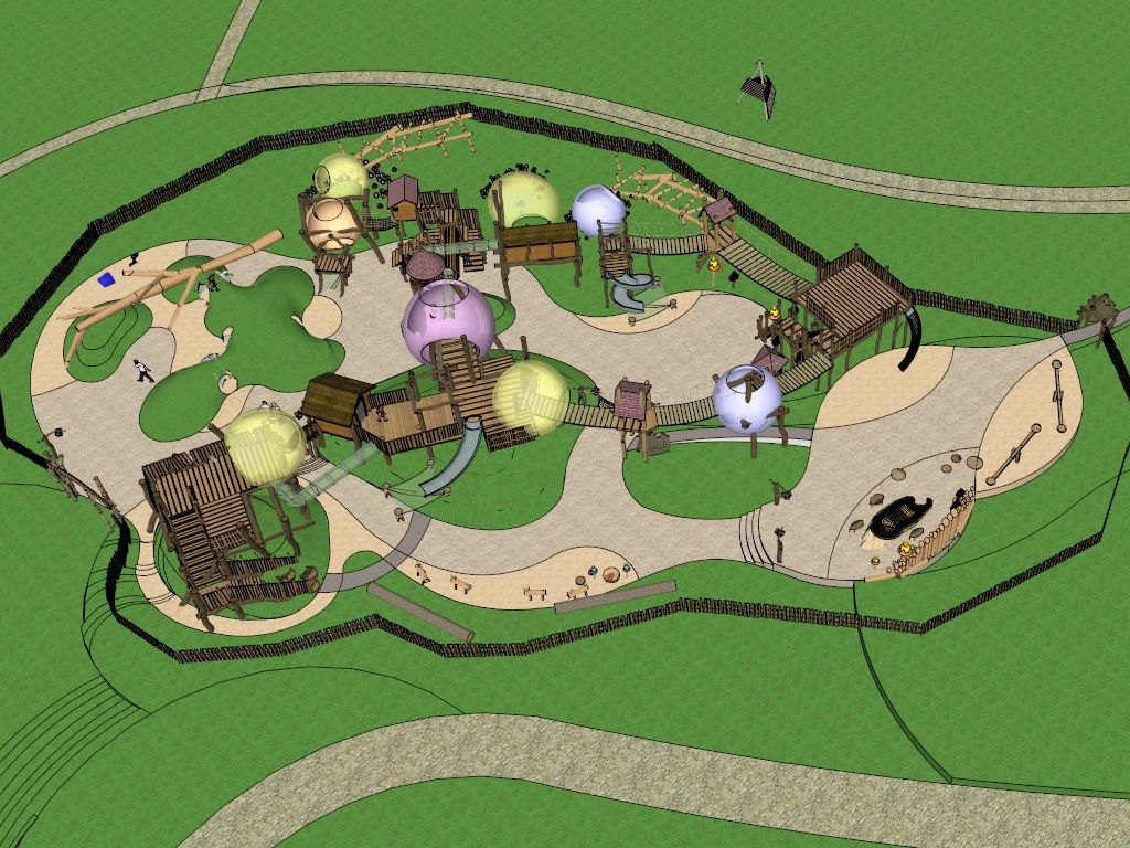 Eco Friendly Children's Adventure Playground sketchup model preview - SketchupBox