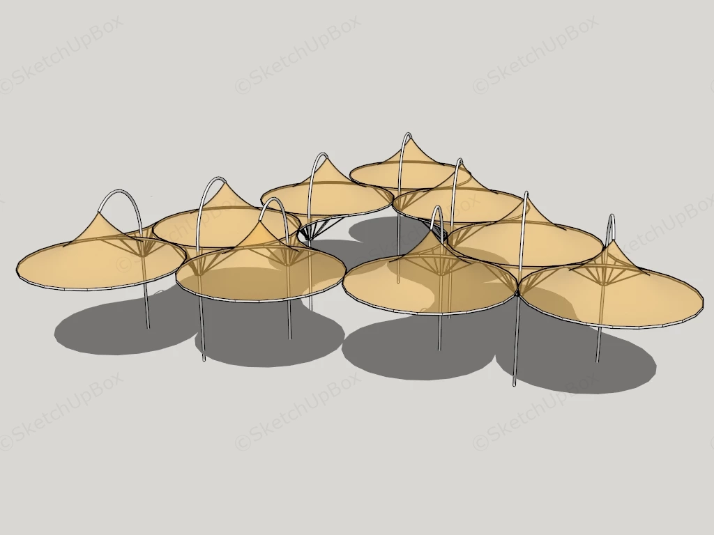 Modern Artistic Outdoor Canopy Installation sketchup model preview - SketchupBox