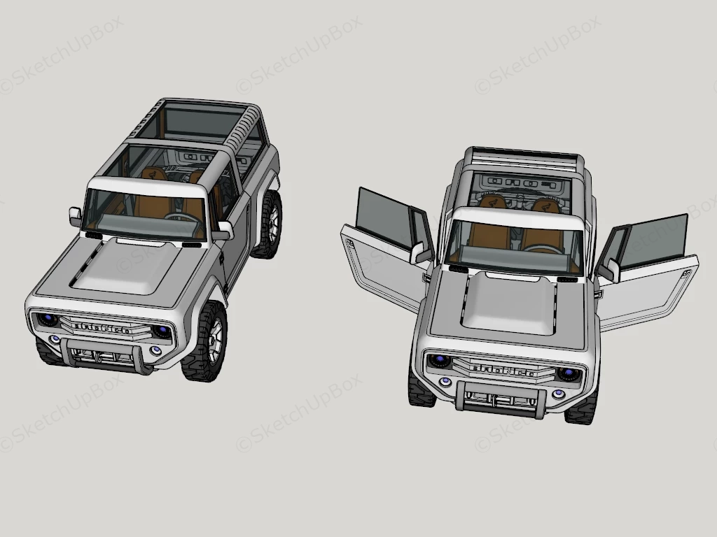 Ford Bronco Wagon sketchup model preview - SketchupBox
