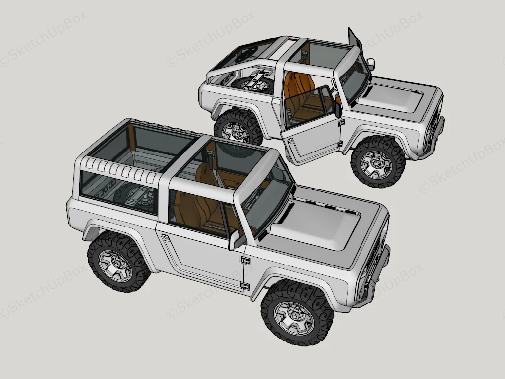 Ford Bronco Wagon sketchup model preview - SketchupBox