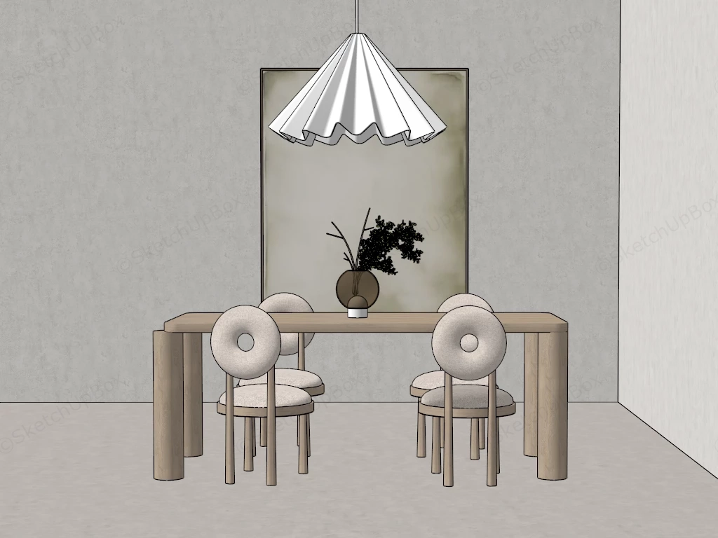 Modern Minimalist Dining Area sketchup model preview - SketchupBox