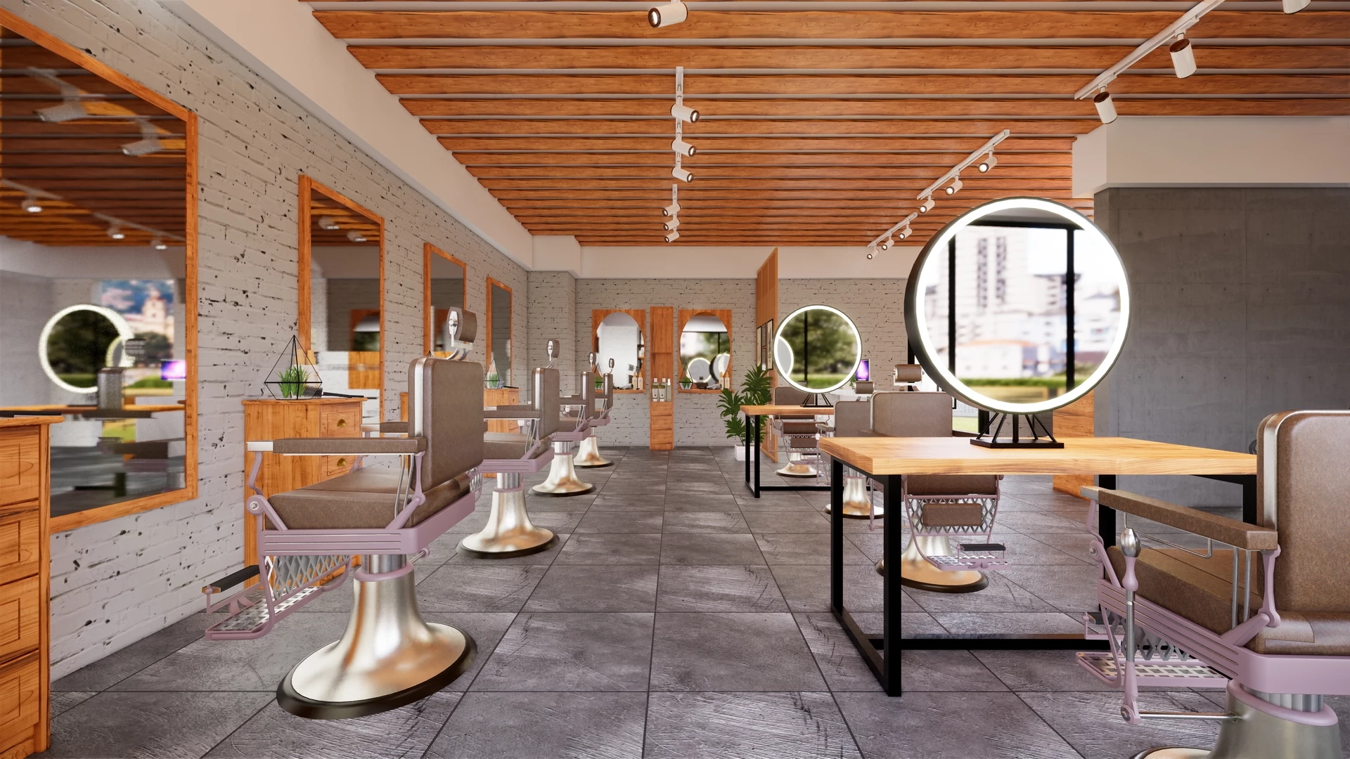 Industrial Chic Hair Salon And Barbershop sketchup model preview - SketchupBox