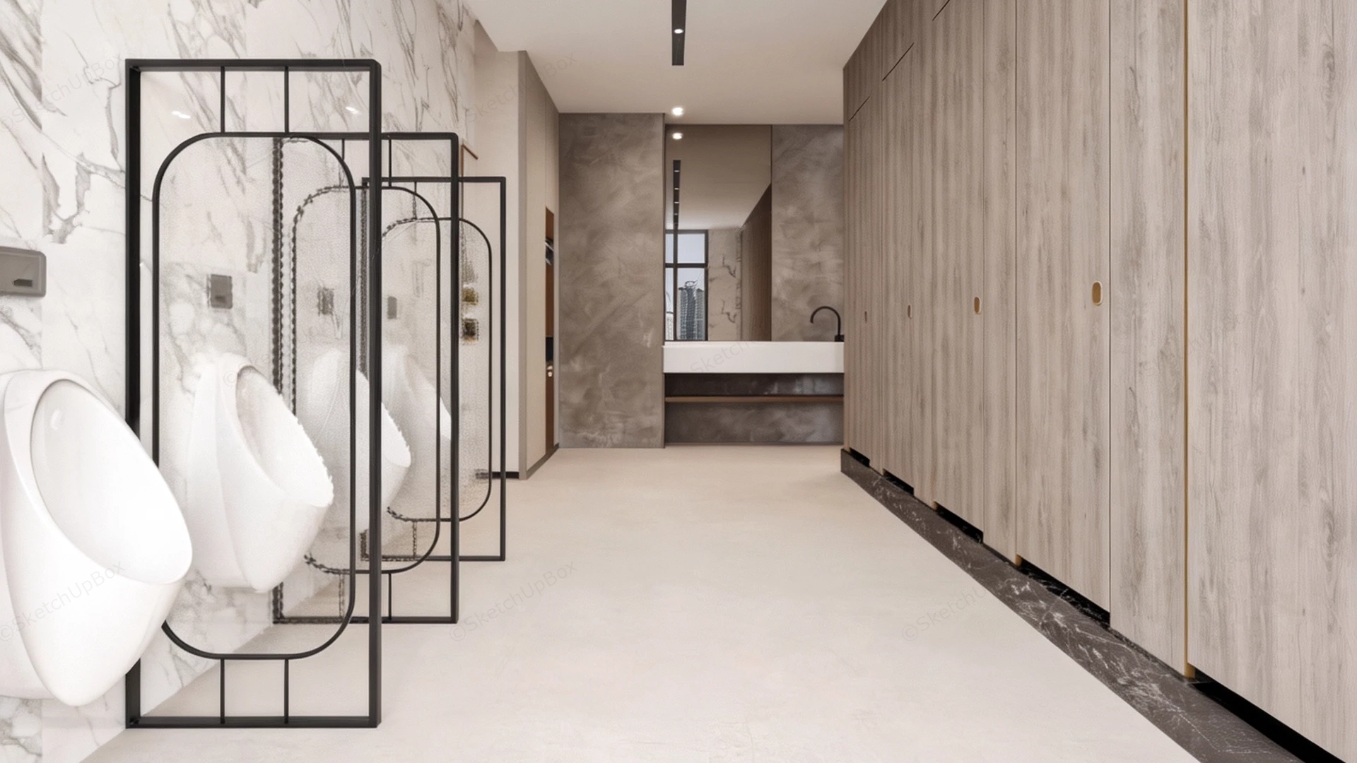 High End Commercial Restroom Design sketchup model preview - SketchupBox