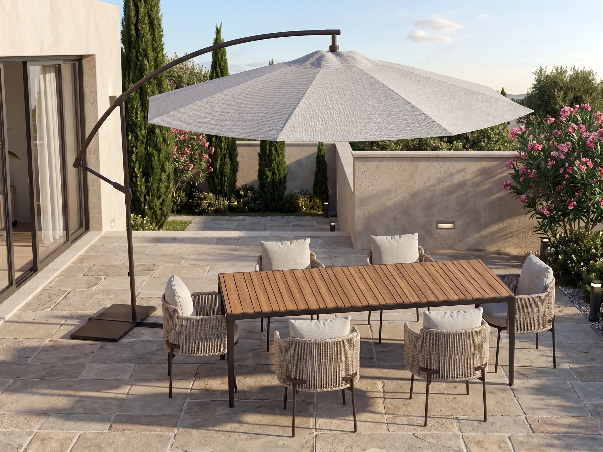 7 Piece Outdoor Patio Dining Set sketchup model preview - SketchupBox