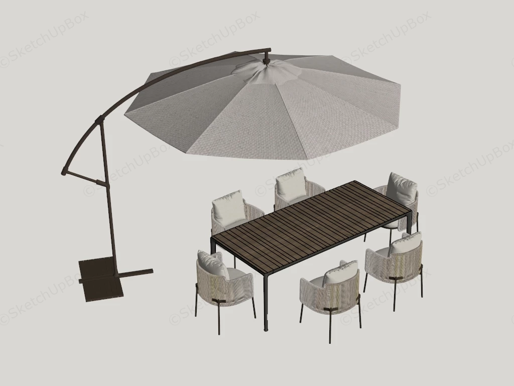 7 Piece Outdoor Patio Dining Set sketchup model preview - SketchupBox