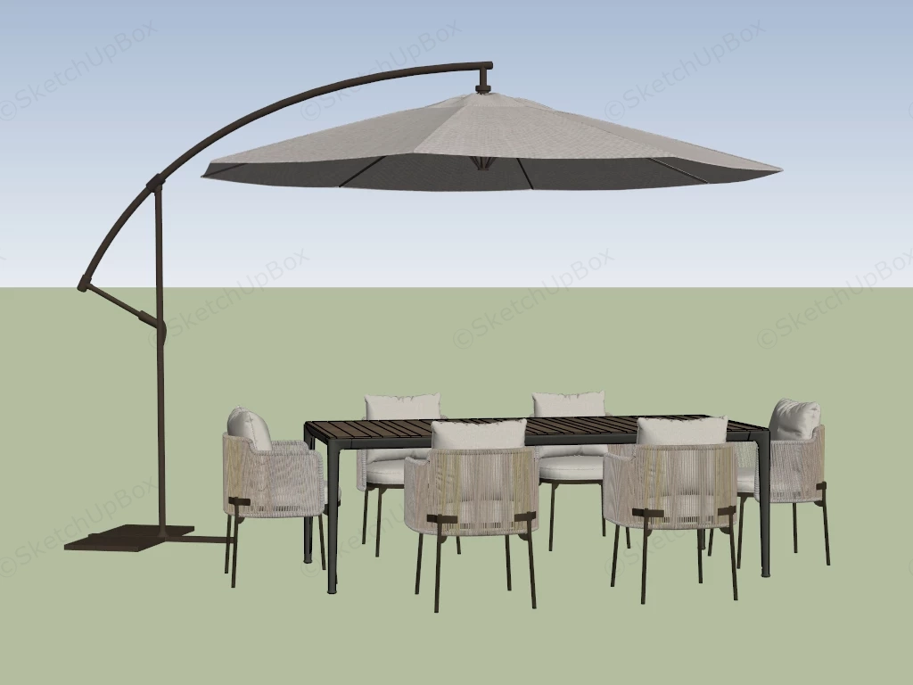 7 Piece Outdoor Patio Dining Set sketchup model preview - SketchupBox