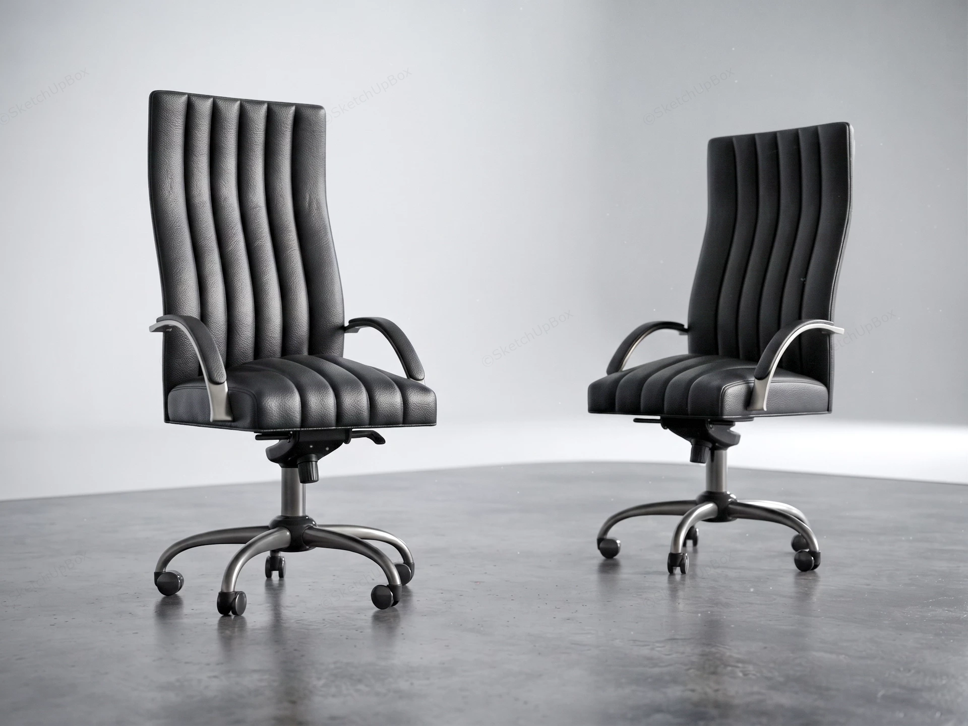 Black High Back Office Chairs sketchup model preview - SketchupBox