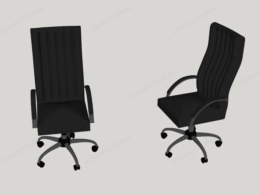Black High Back Office Chairs sketchup model preview - SketchupBox