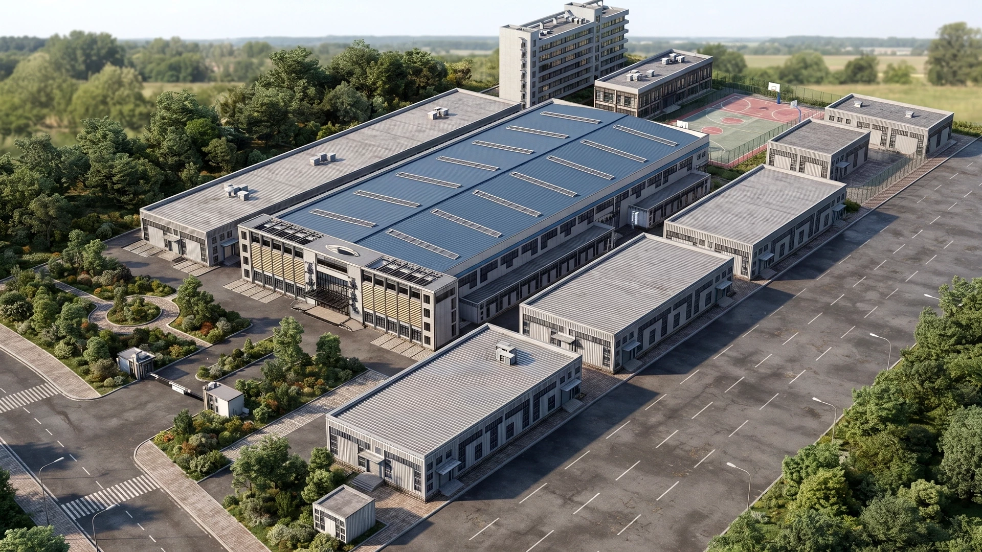 Modern Industrial Complex Layout sketchup model preview - SketchupBox