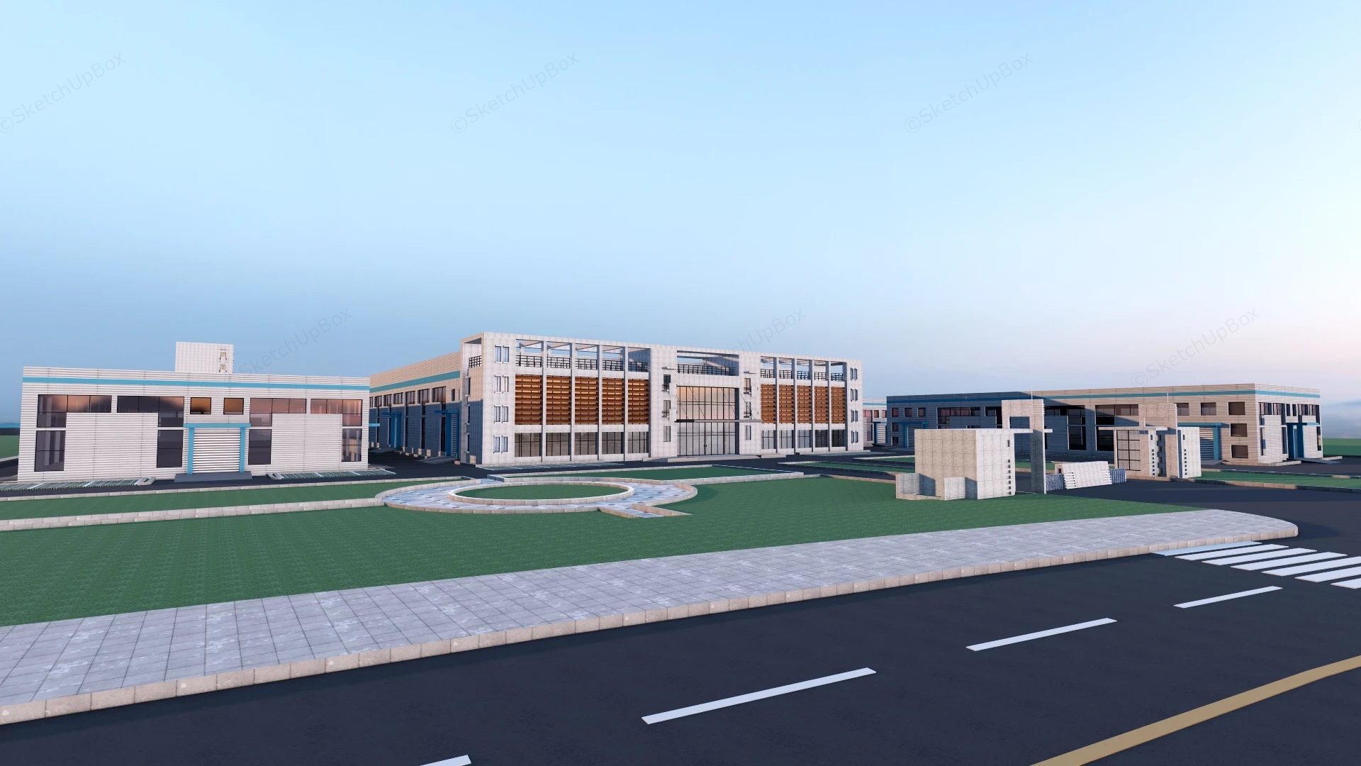 Modern Industrial Complex Layout sketchup model preview - SketchupBox