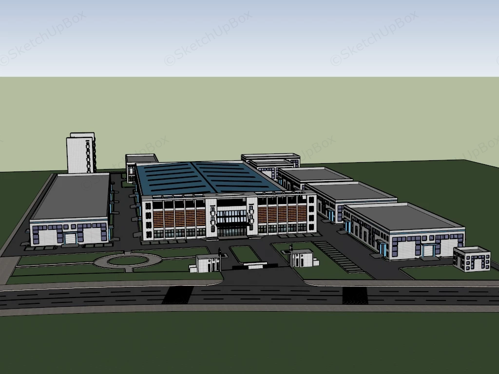 Modern Industrial Complex Layout sketchup model preview - SketchupBox