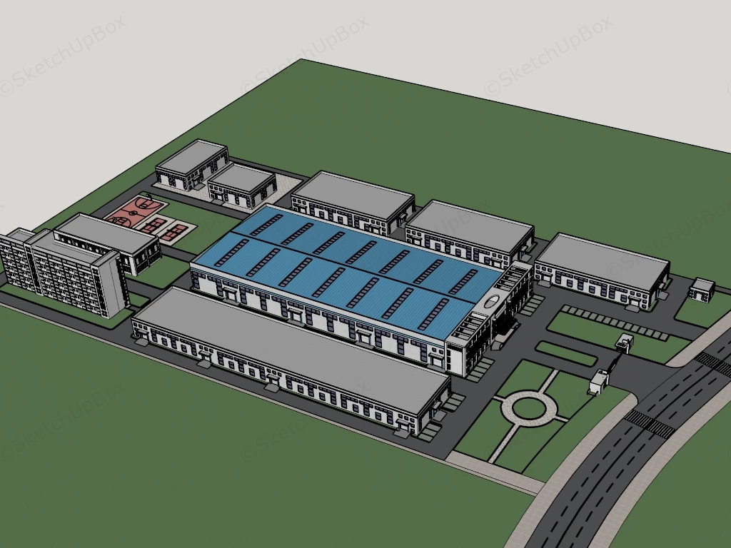 Modern Industrial Complex Layout sketchup model preview - SketchupBox