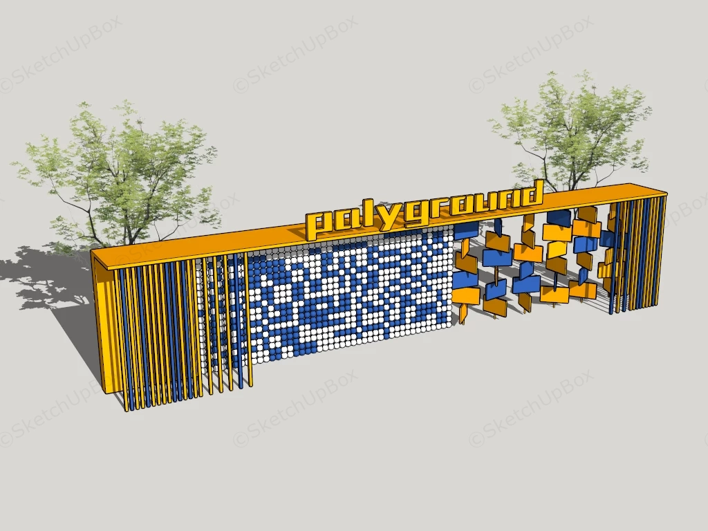 Interactive Play Wall Facility sketchup model preview - SketchupBox