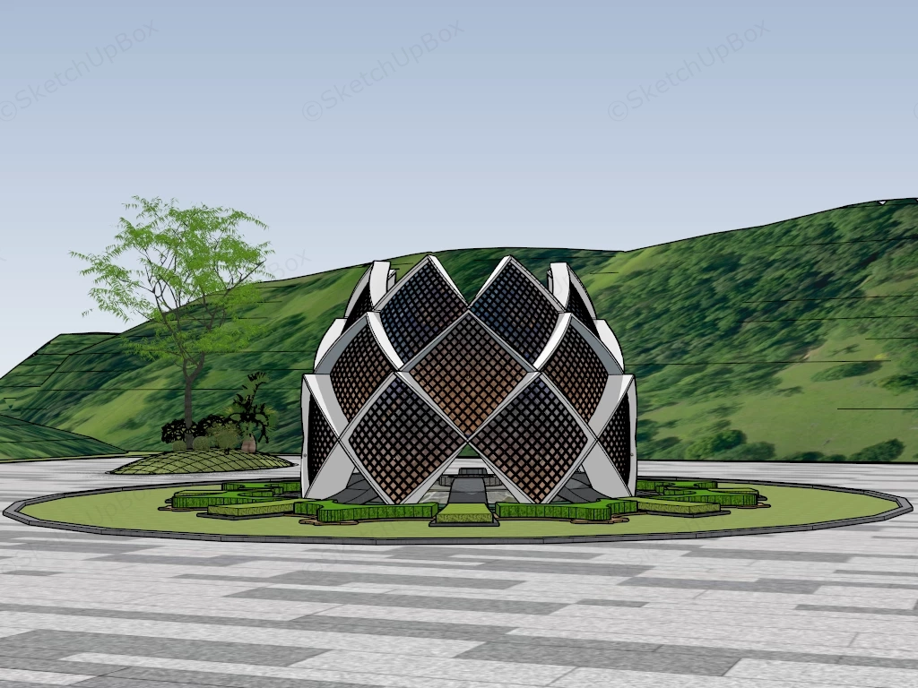 Modern Lotus Monument sketchup model preview - SketchupBox